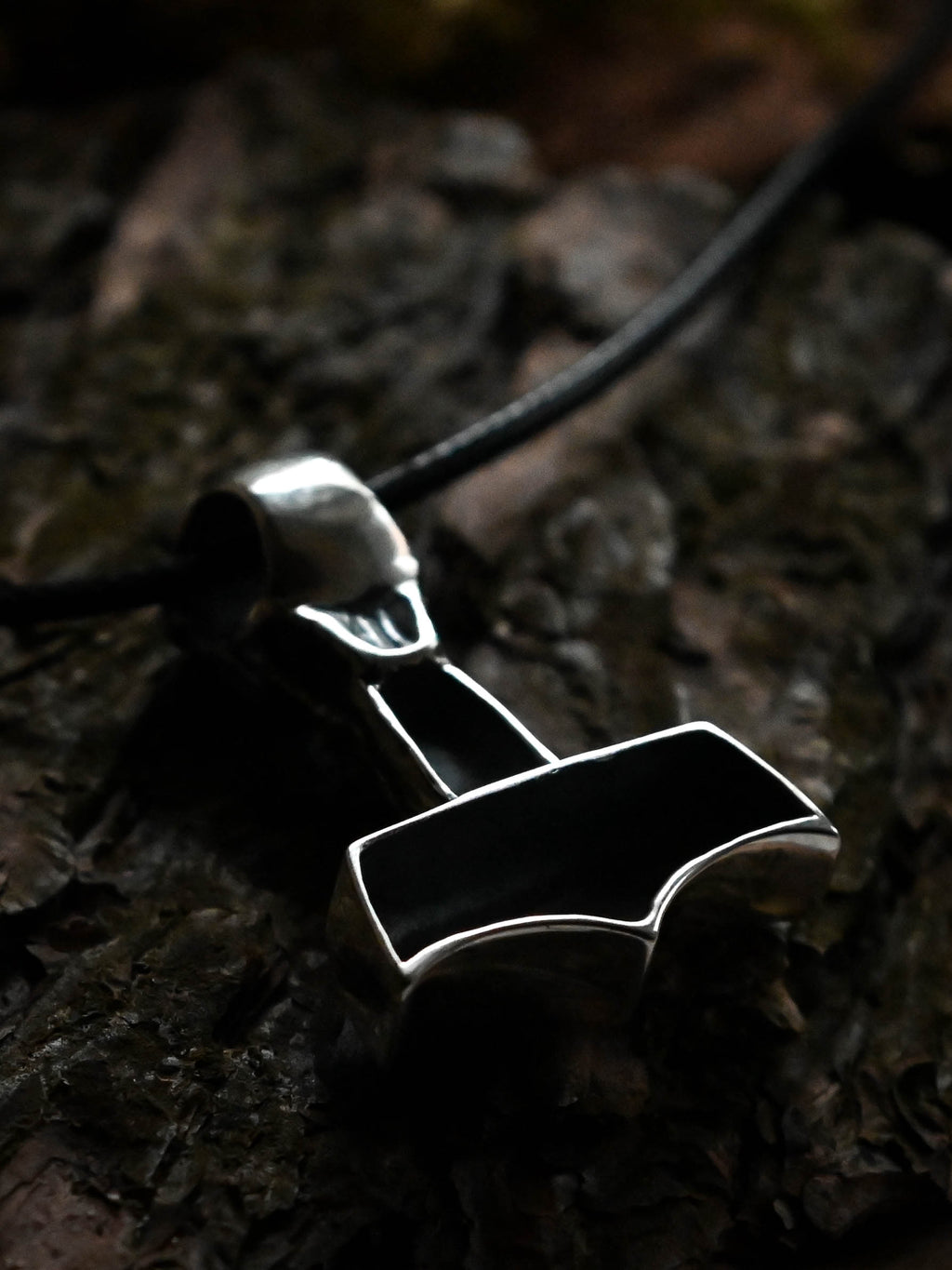 Thor's Hammer with the Face of Thor, Sterling Silver 925 — Viking Symbol Pendant