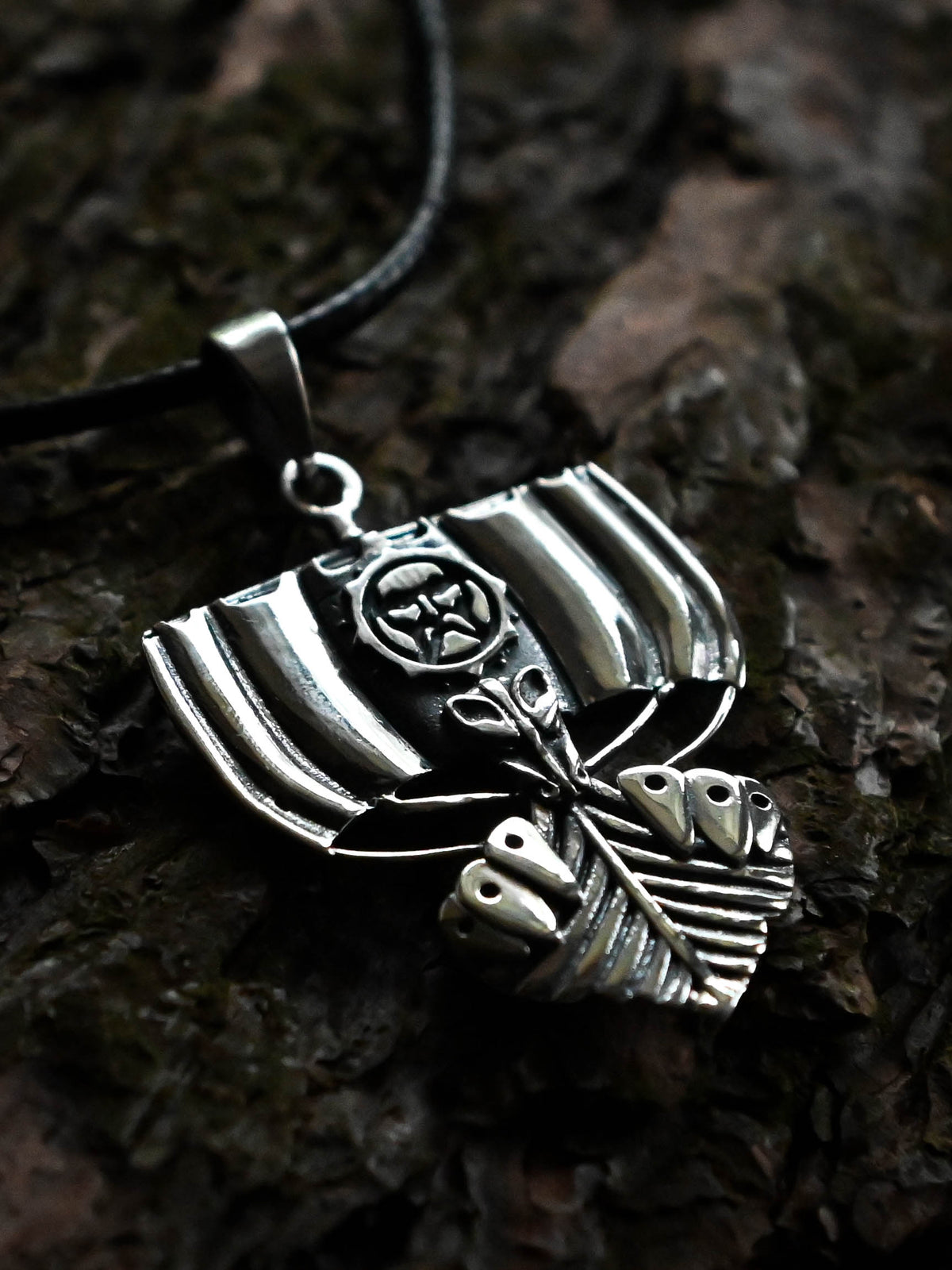 Viking Longship (Drakkar) Amulet, Sterling Silver 925 — Viking Symbol Pendant