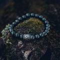 Serpentine Bracelet with Symbol of Veles Bead