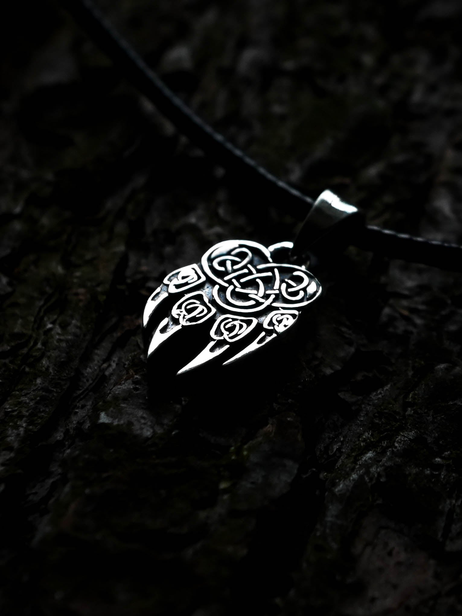 Wolf Paw Amulet (Small), Sterling Silver 925 — Viking & Slavic Symbol Pendant