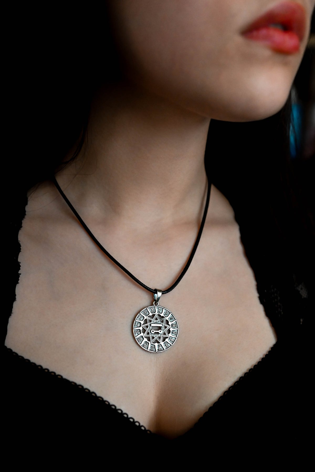 Slavic Chertog Shchuka (Pike) Amulet, Sterling Silver 925 — Svarog Circle Zodiac Pendant
