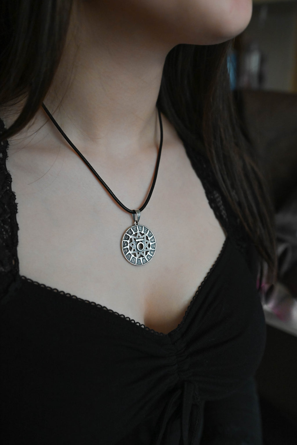 Slavic Chertog Medved (Bear) Amulet, Sterling Silver 925 — Svarog Circle Zodiac Pendant