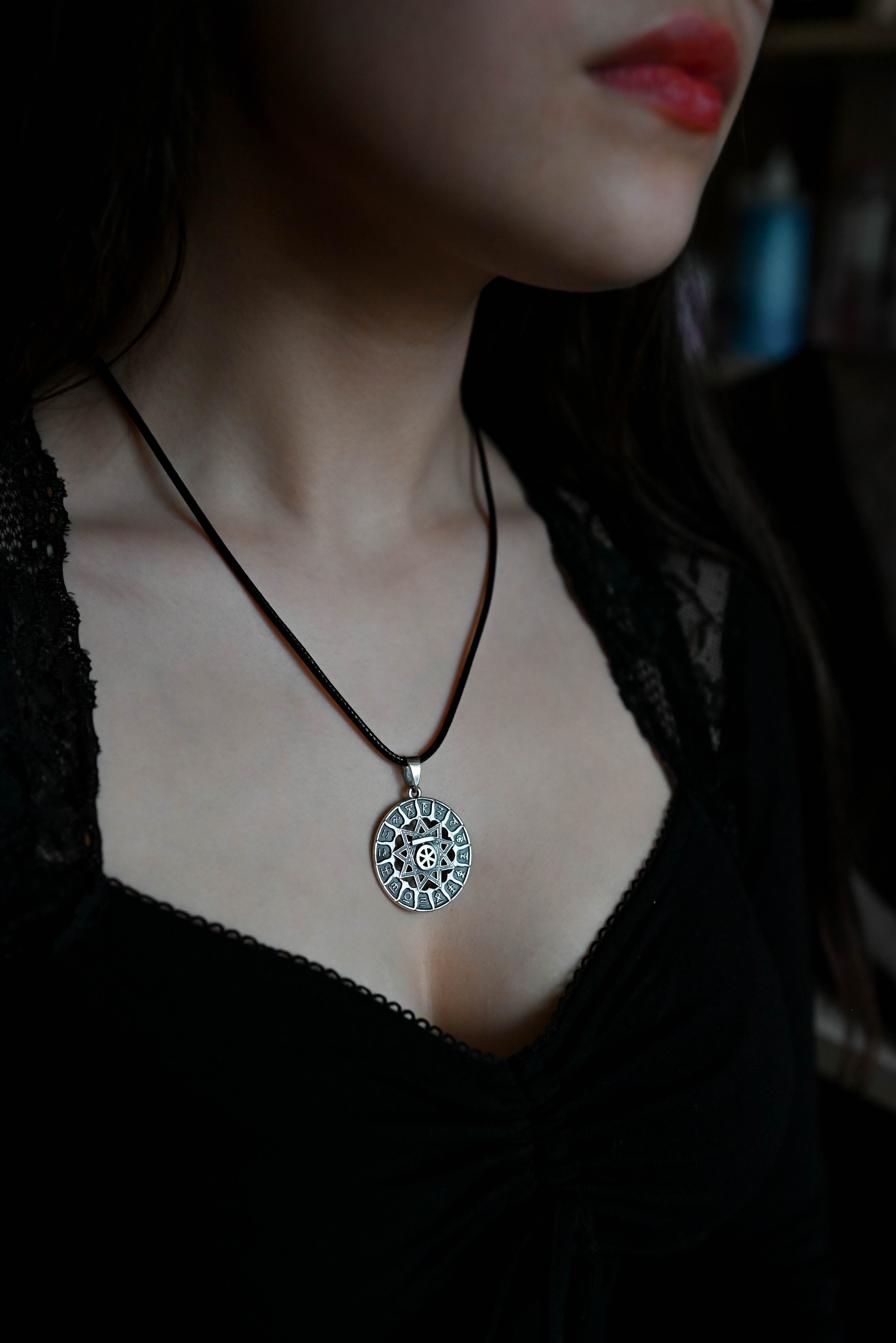 Slavic Chertog Finist (Falcon) Amulet, Sterling Silver 925 — Svarog Circle Zodiac Pendant