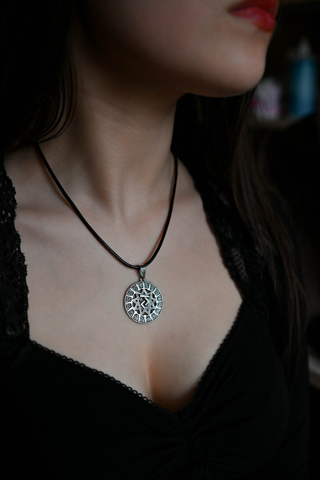 Slavic Chertog Kon (Horse) Amulet, Sterling Silver 925 — Svarog Circle Zodiac Pendant