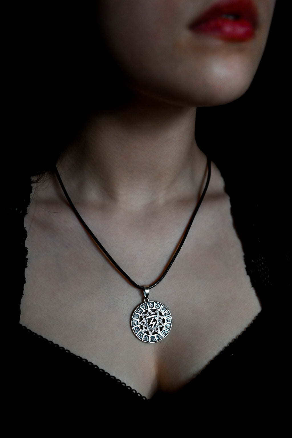Slavic Chertog Orel (Eagle) Amulet, Sterling Silver 925 — Svarog Circle Zodiac Pendant