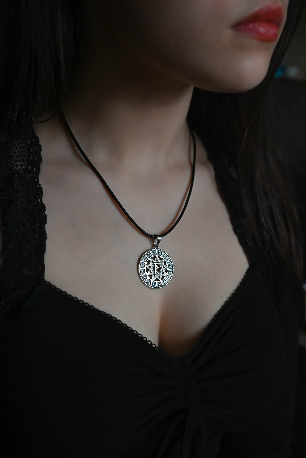 Slavic Chertog Rasa Amulet, Sterling Silver 925 — Svarog Circle Zodiac Pendant