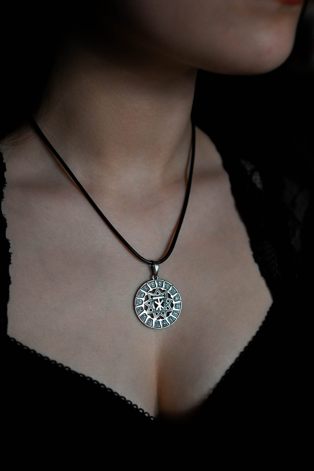 Slavic Chertog Los (Elk) Amulet, Sterling Silver 925 — Svarog Circle Zodiac Pendant