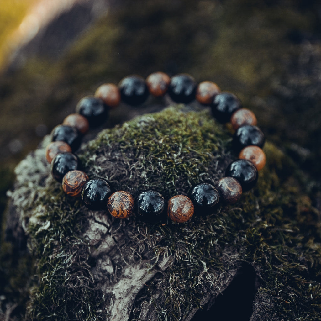 Black Agate and Jasper Bracelet