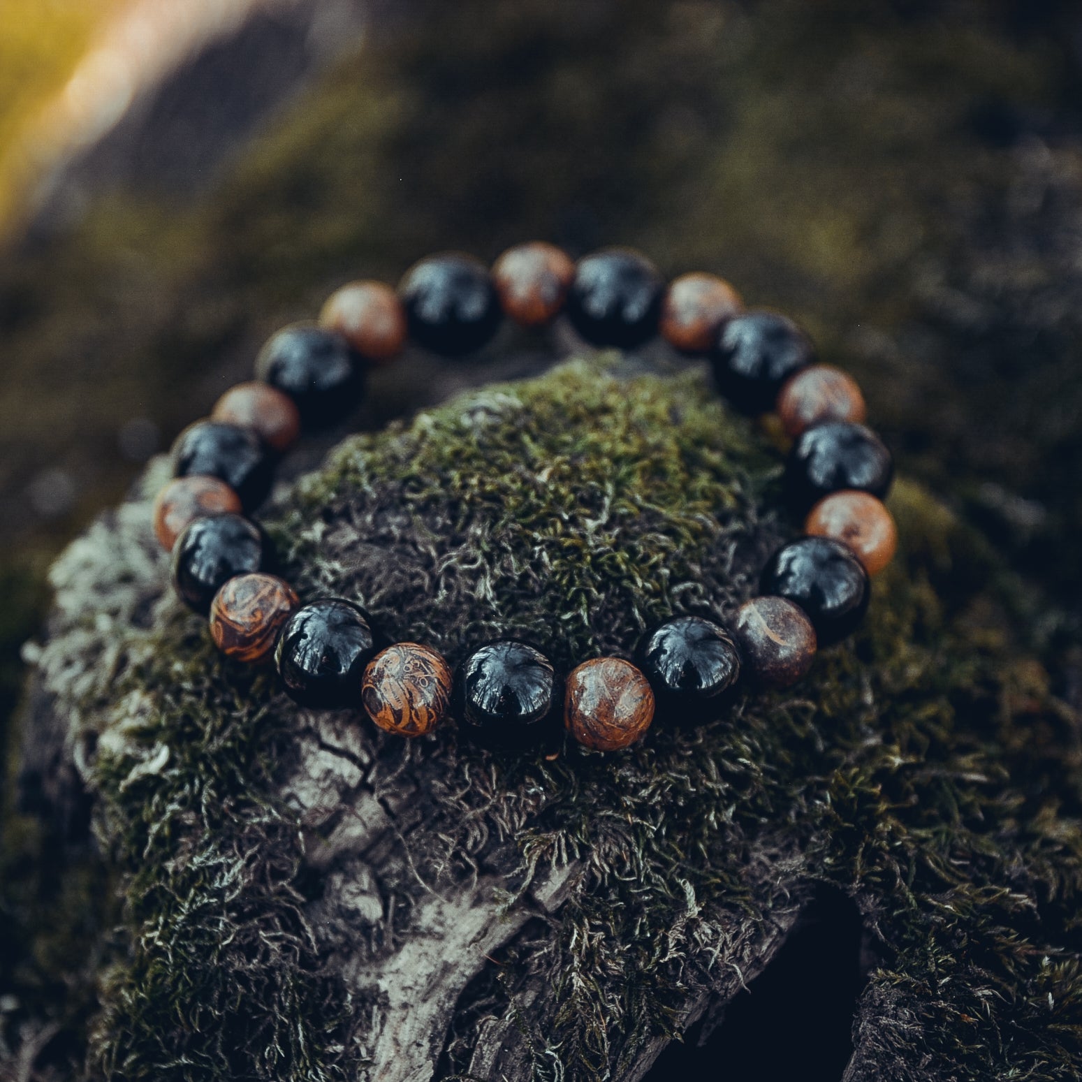 Black Agate and Jasper Bracelet