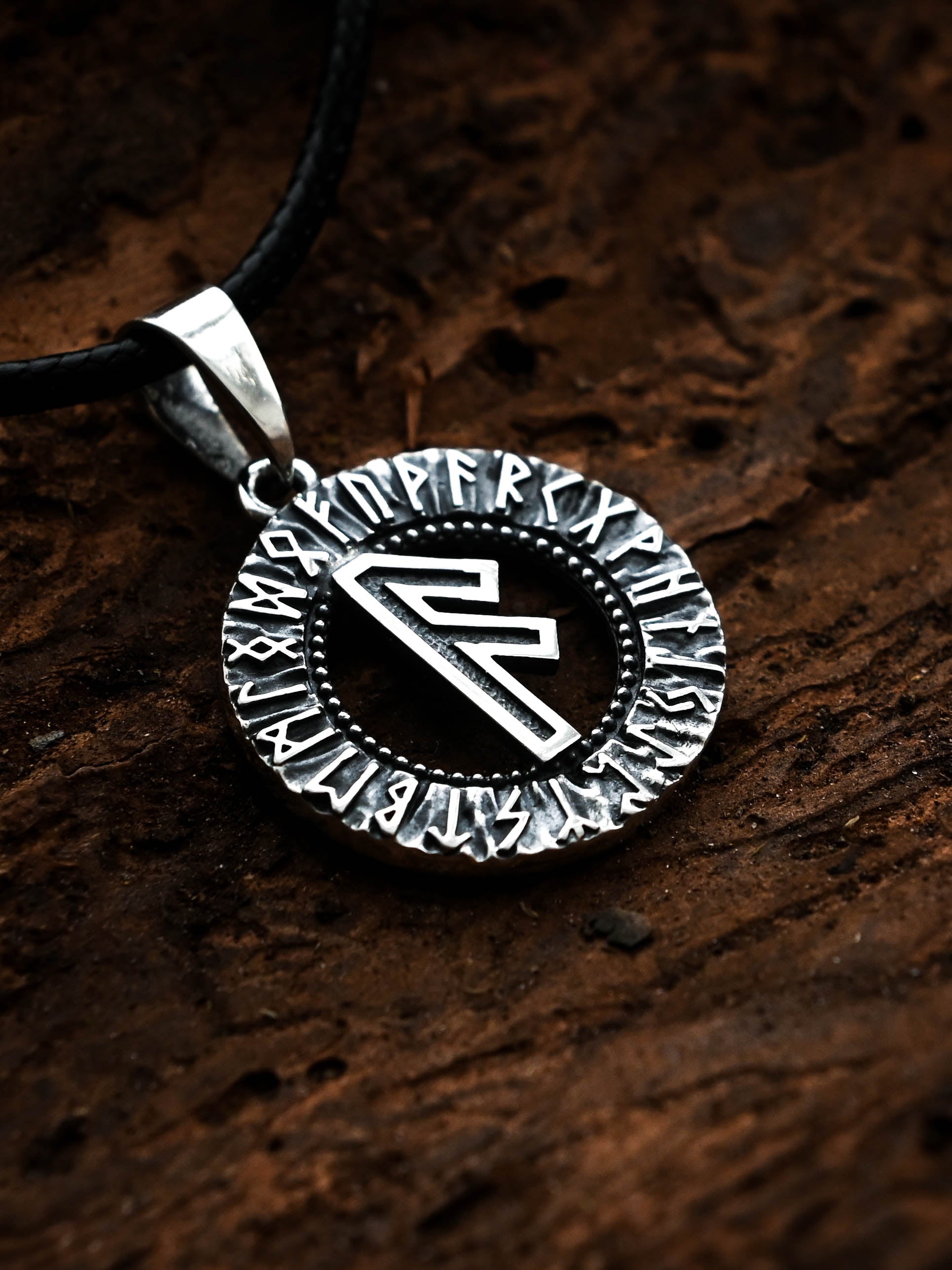 Ansuz Rune Amulet, Elder Futhark, Sterling Silver 925 — Viking & Norse Symbol Pendant