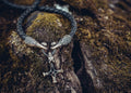 Two Ravens with Wolf Cross Pendant, Natural Leather and Bronze — Viking Symbol