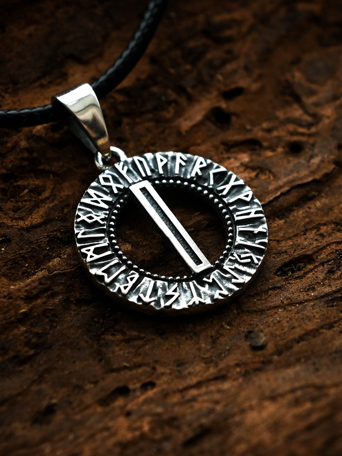 Isa Rune Amulet, Elder Futhark, Sterling Silver 925 — Viking & Norse Symbol Pendant