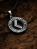 Kenaz Rune Amulet, Elder Futhark, Sterling Silver 925 — Viking & Norse Symbol Pendant