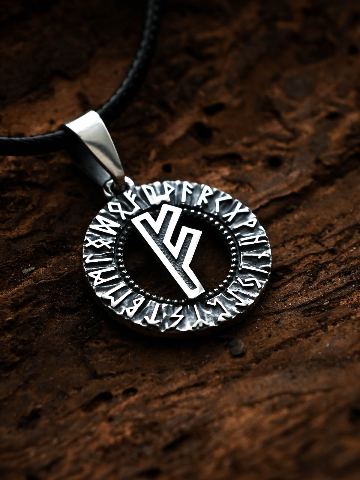 Fehu Rune Amulet, Elder Futhark, Sterling Silver 925 — Viking & Norse Symbol Pendant