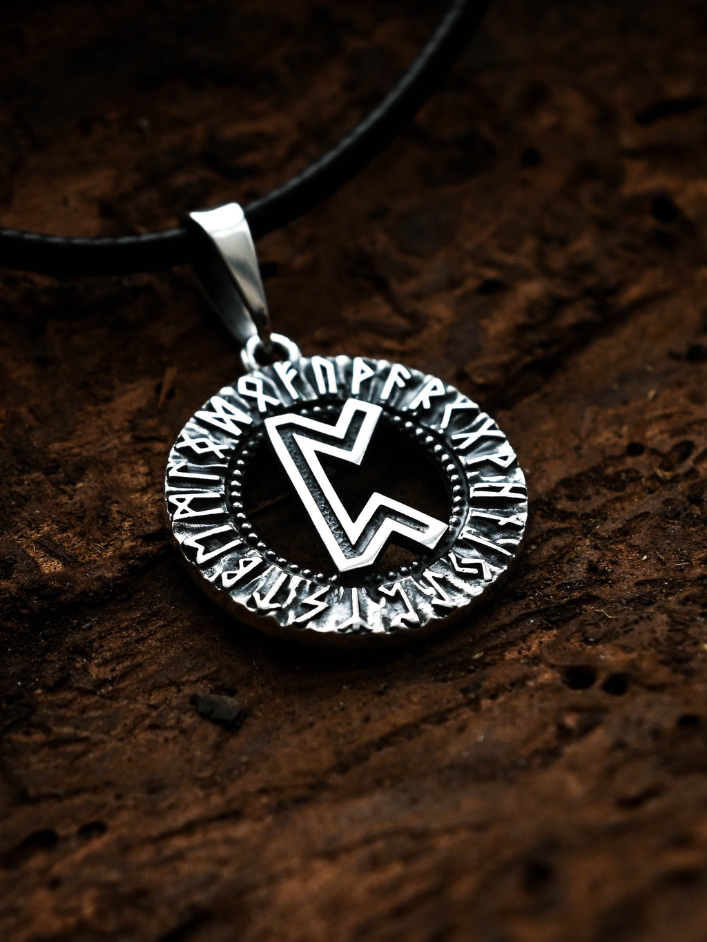 Perthro Rune Amulet, Elder Futhark, Sterling Silver 925 — Viking & Norse Symbol Pendant