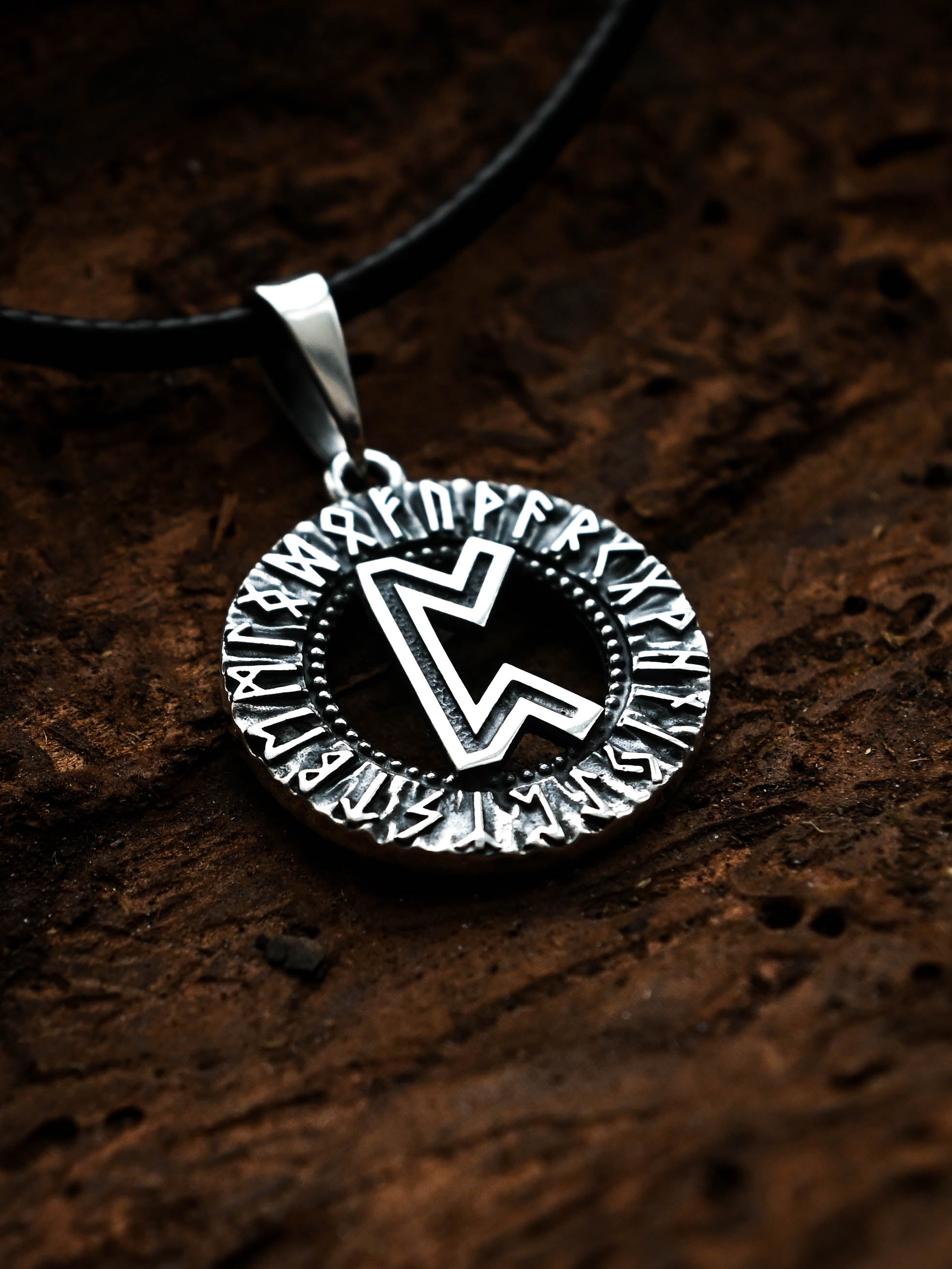Perthro Rune Amulet, Elder Futhark, Sterling Silver 925 — Viking & Norse Symbol Pendant