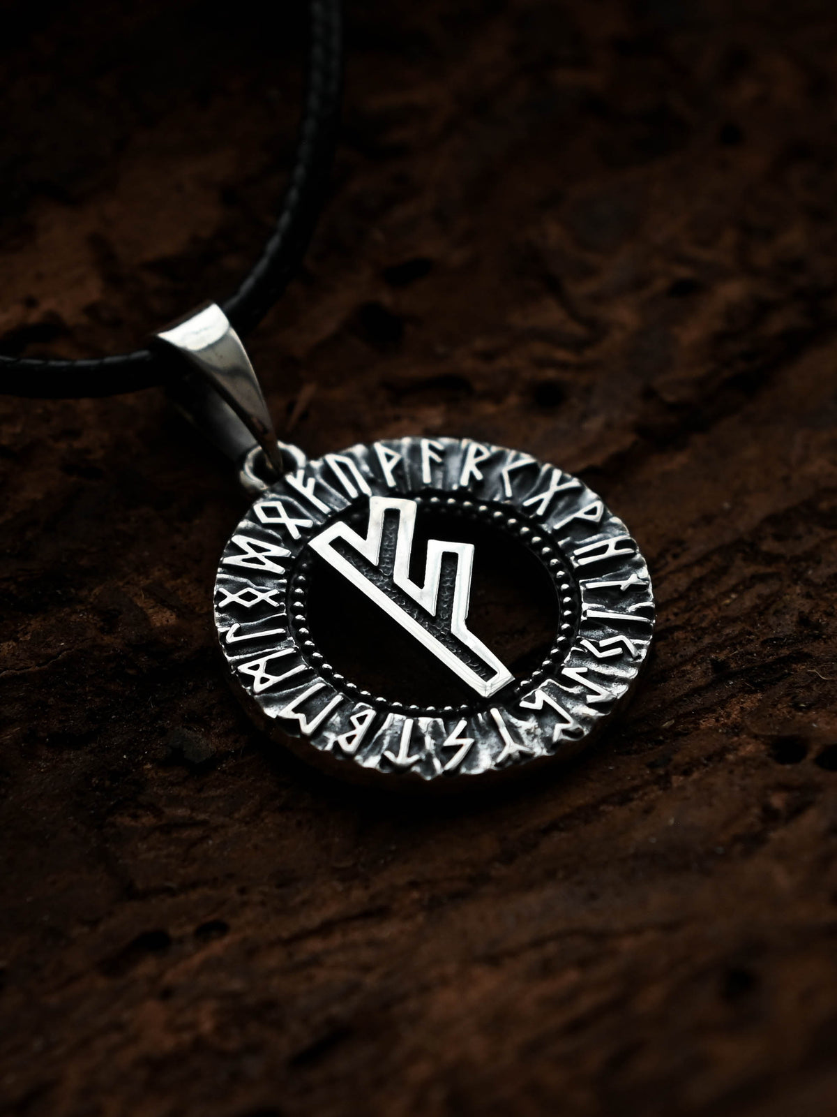 Fehu Rune Amulet, Elder Futhark, Sterling Silver 925 — Viking & Norse Symbol Pendant