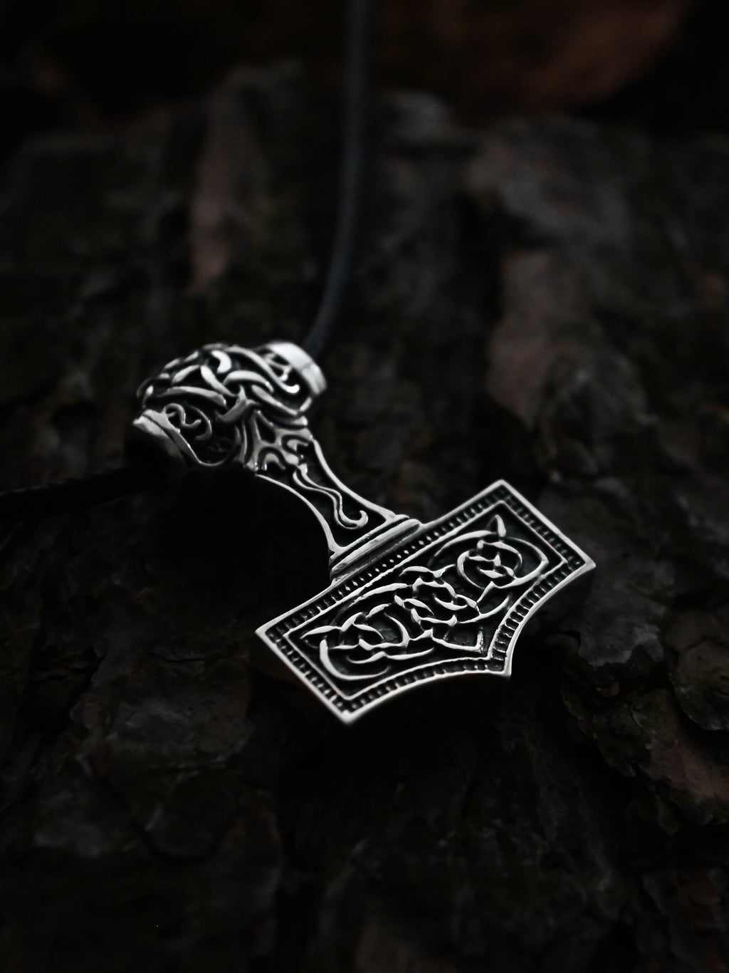 Thor's Hammer (Mjolnir) Amulet, Sterling Silver 925 — Viking Symbol Pendant