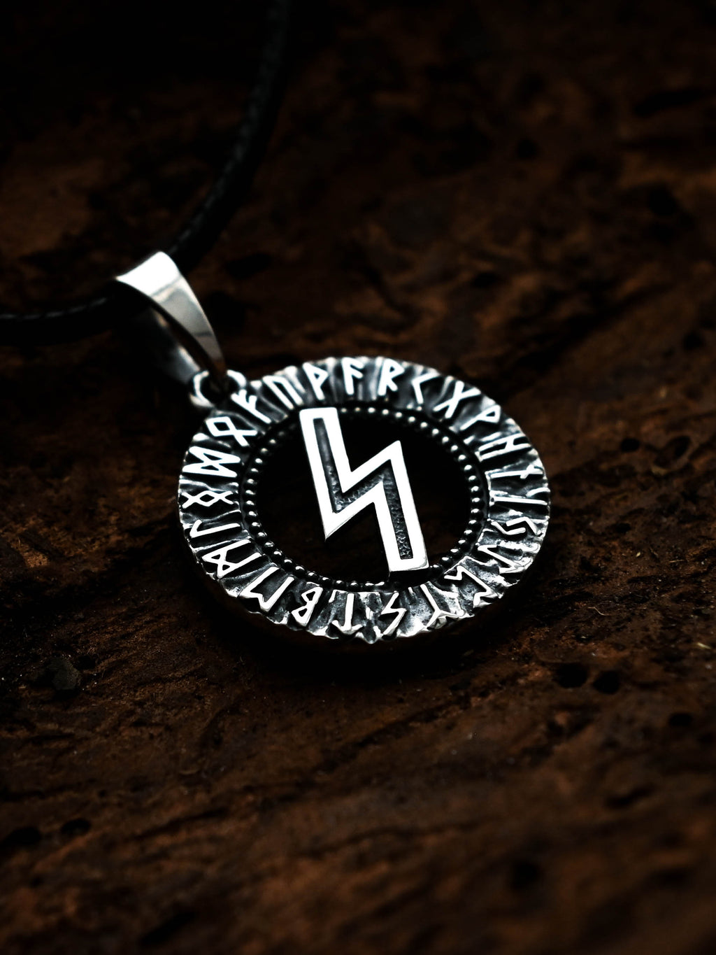 Sowilo Rune Amulet, Elder Futhark, Sterling Silver 925 — Viking & Norse Symbol Pendant