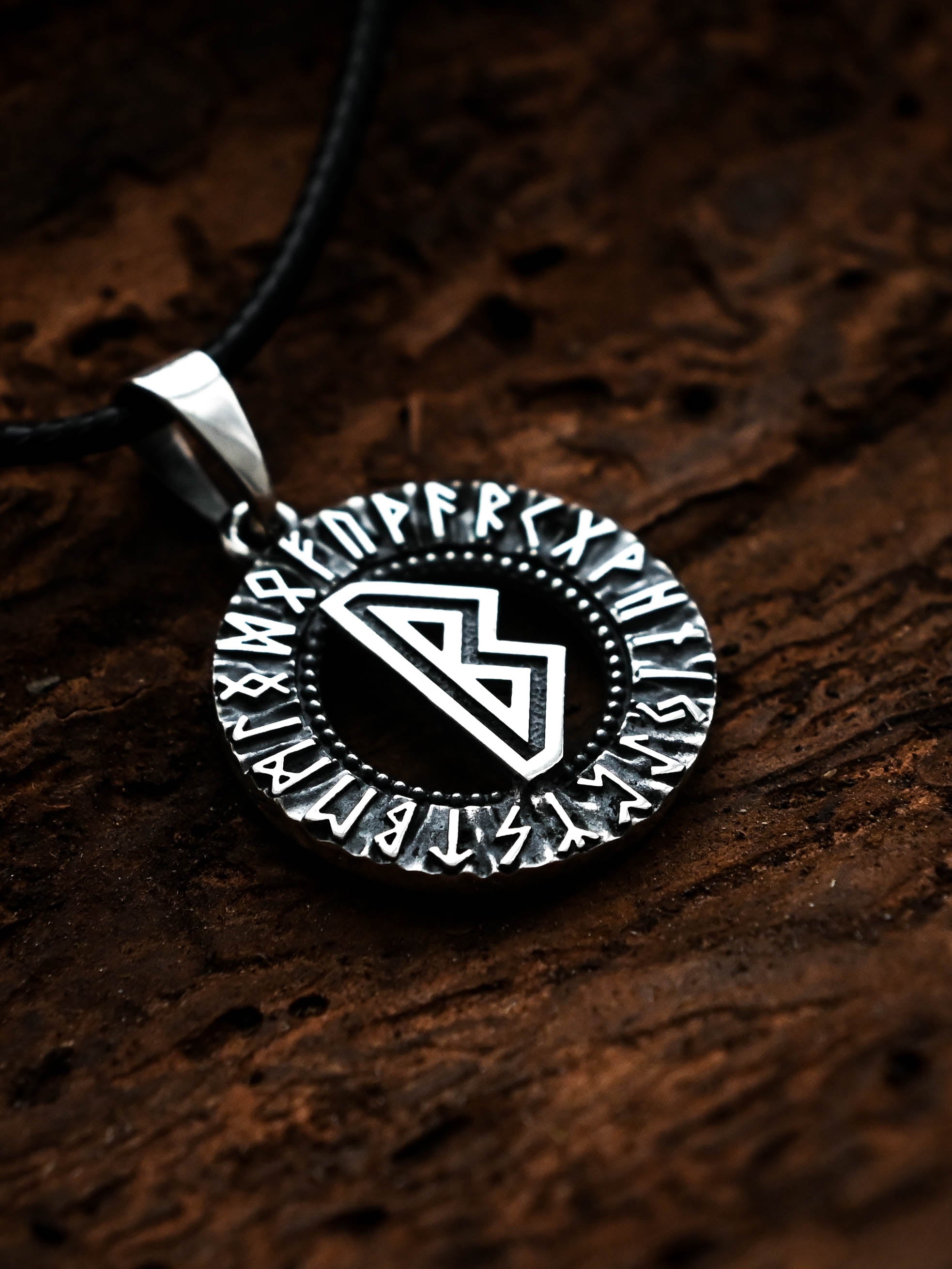 Berkano Rune Amulet, Elder Futhark, Sterling Silver 925 — Viking & Norse Symbol Pendant