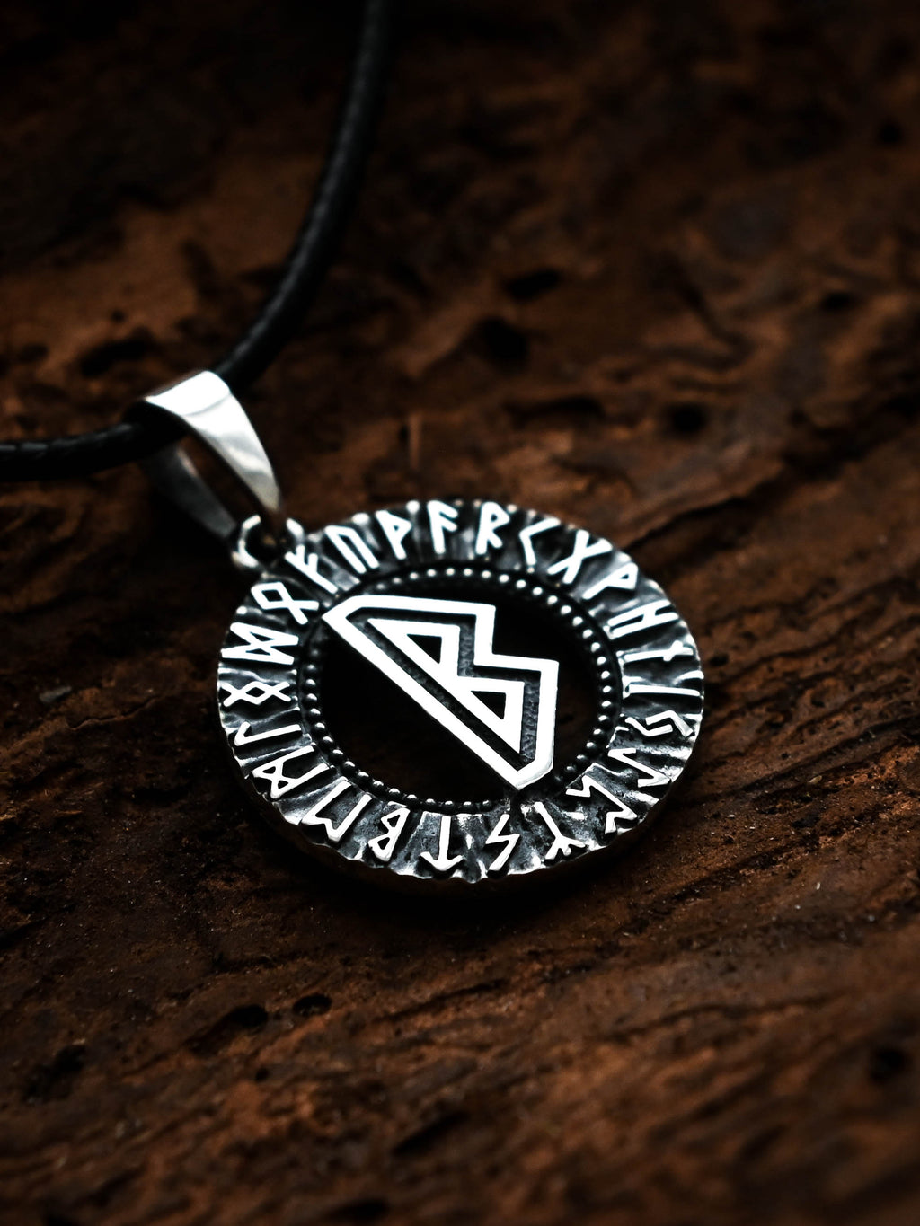 Berkano Rune Amulet, Elder Futhark, Sterling Silver 925 — Viking & Norse Symbol Pendant