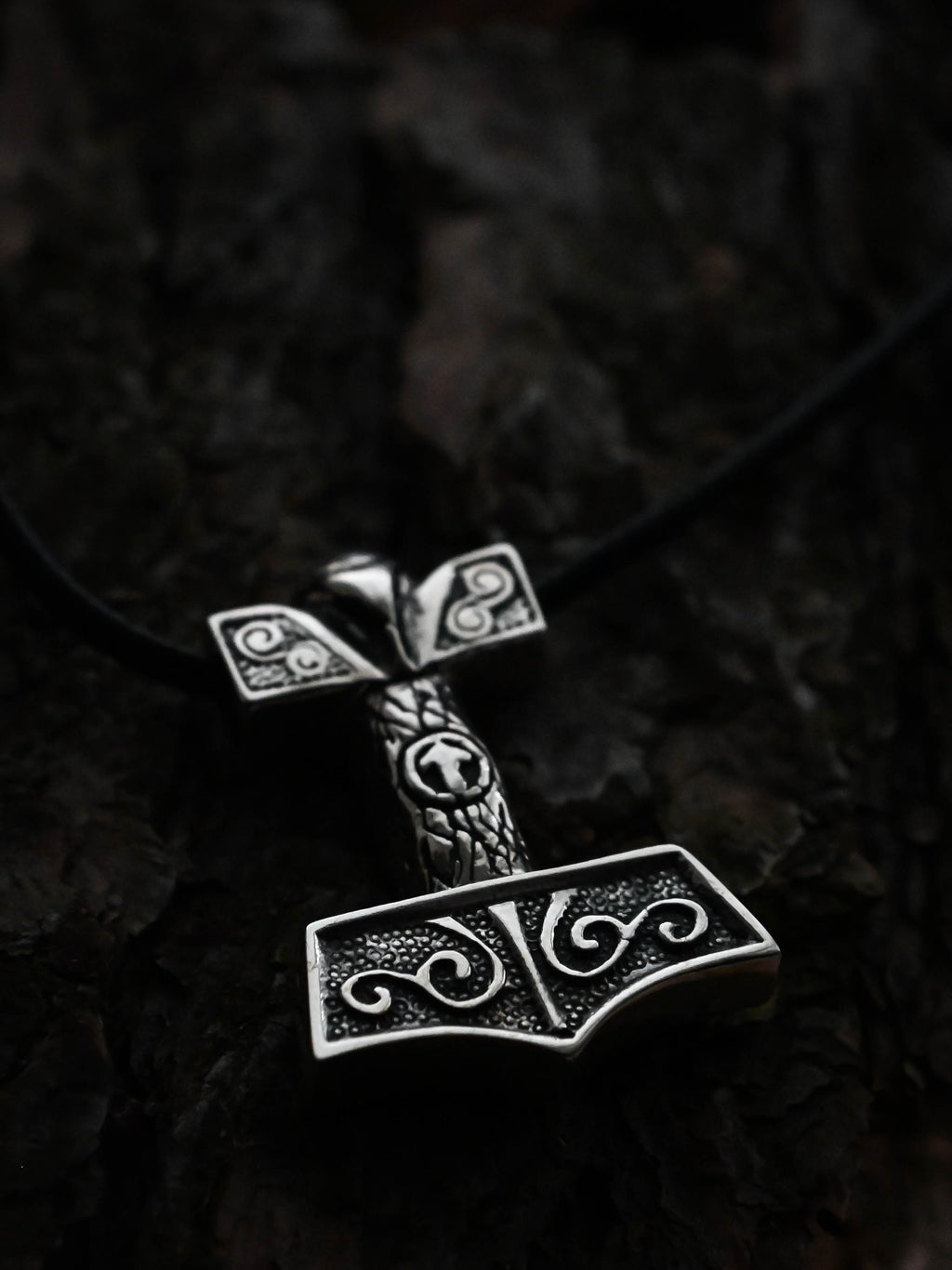 Thor's Hammer with Tiwaz Symbol, Sterling Silver 925 — Viking Symbol Pendant