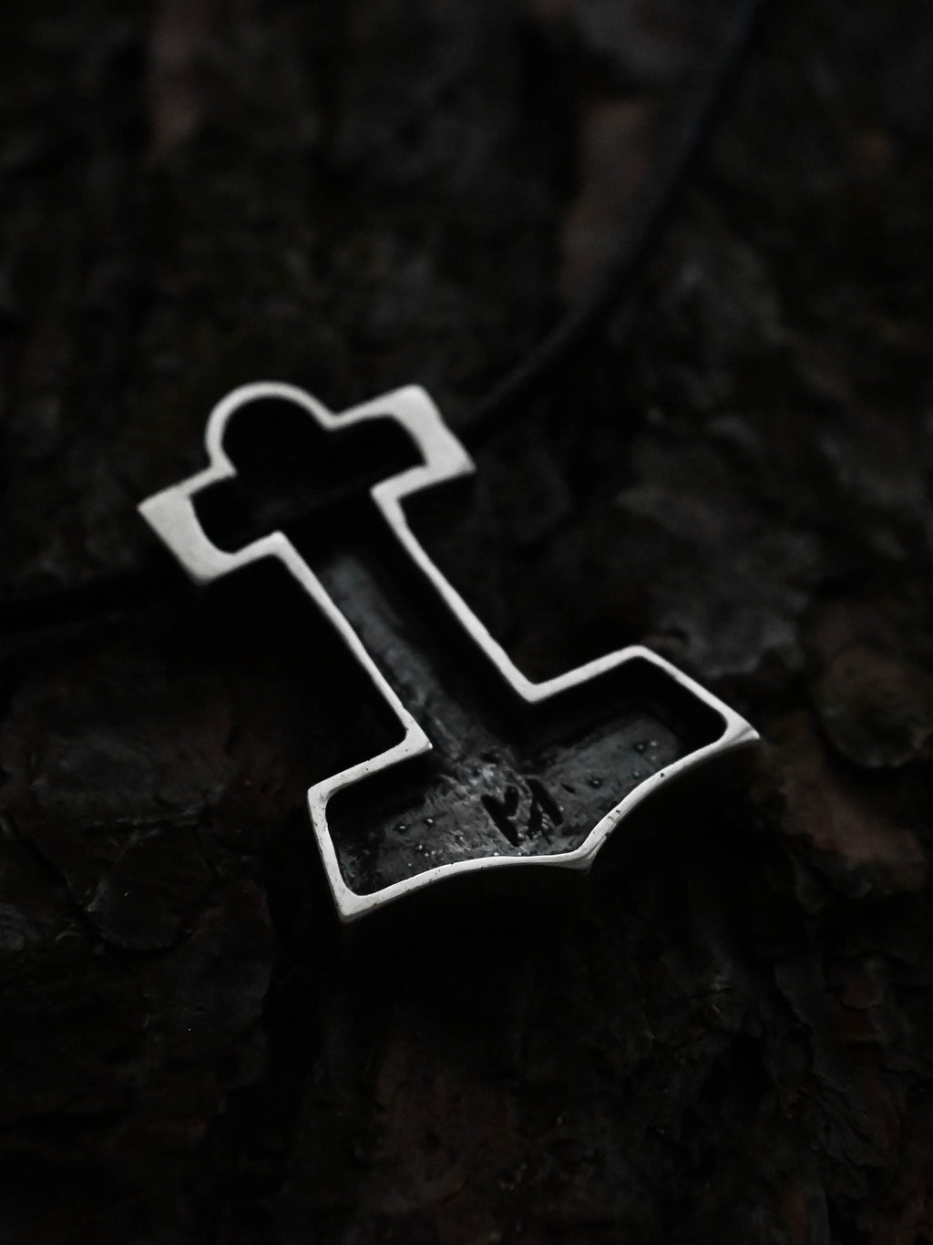 Thor's Hammer with Tiwaz Symbol, Sterling Silver 925 — Viking Symbol Pendant