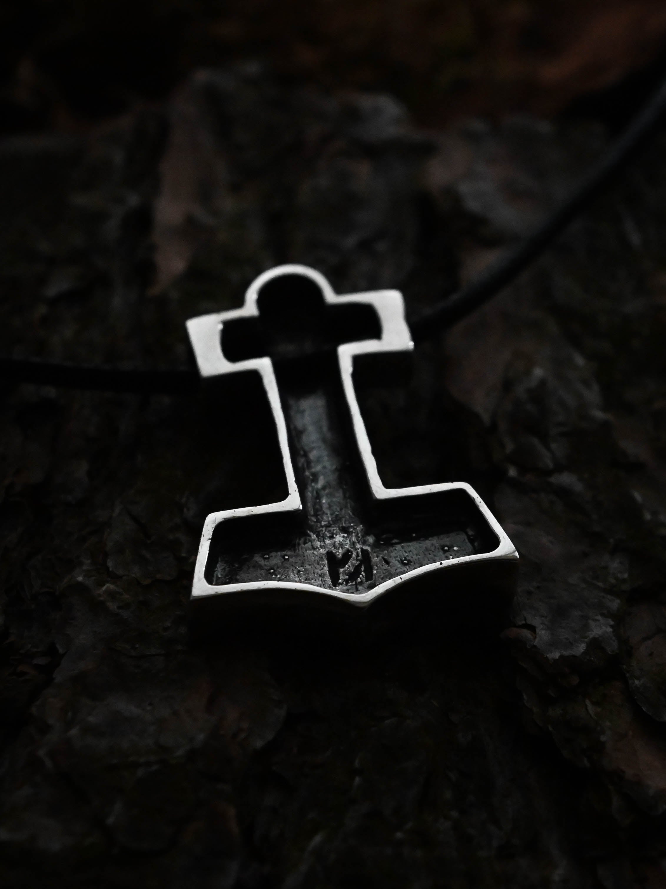 Thor's Hammer with Tiwaz Symbol, Sterling Silver 925 — Viking Symbol Pendant