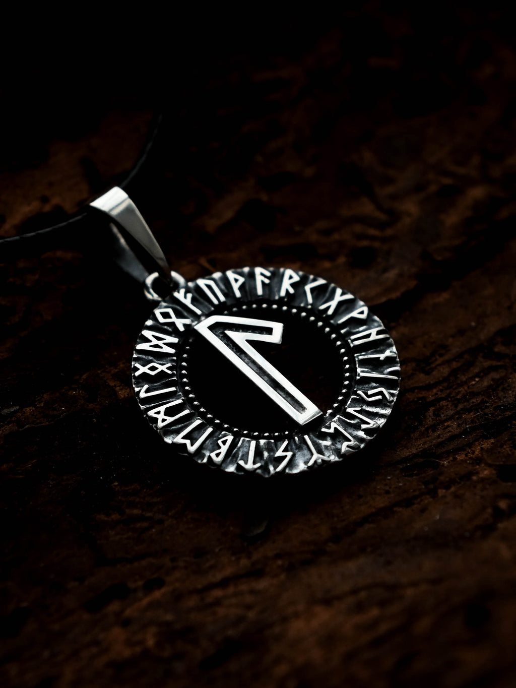 Laguz Rune Amulet, Elder Futhark, Sterling Silver 925 — Viking & Norse Symbol Pendant