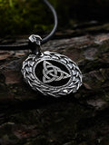 Celtic Knot Amulet in Birch Wreath, Sterling Silver 925 — Celtic, Viking & Norse Symbol Pendant