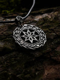 Alatyr Amulet in Birch Wreath, Sterling Silver 925 — Slavic, Viking & Norse Symbol Pendant