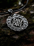 Makosh (Mokosh) Amulet in Birch Wreath, Sterling Silver 925 — Slavic, Viking & Norse Symbol Pendant