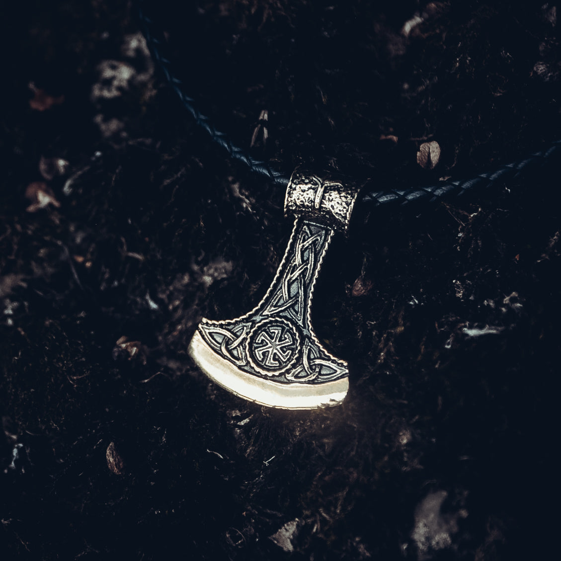 Perun's Axe Amulet, Natural Bronze — Viking & Norse Symbol Pendant