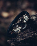 Two Tigers Bracelet, Natural Leather and Bronze