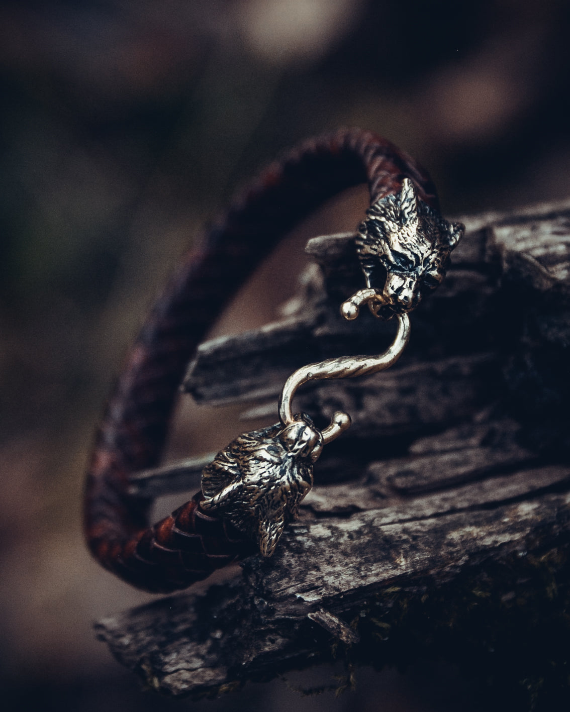 Lynxes Bracelet, Natural Leather and Bronze