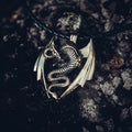 Dragon Amulet, Natural Bronze — Viking & Norse Symbol Pendant