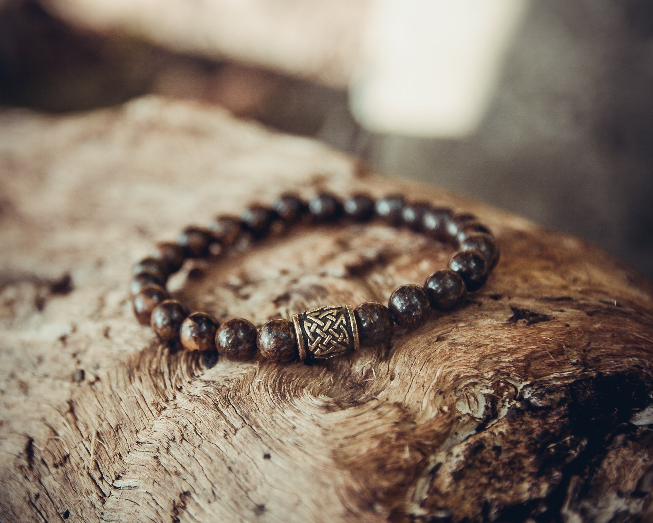 Bronzite Bracelet with Scandinavian Bead