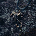 Sea Dragon Amulet, Natural Bronze — Viking & Norse Symbol Pendant