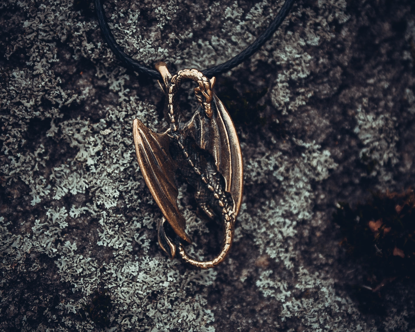 Desert Dragon Amulet, Natural Bronze — Viking & Norse Symbol Pendant