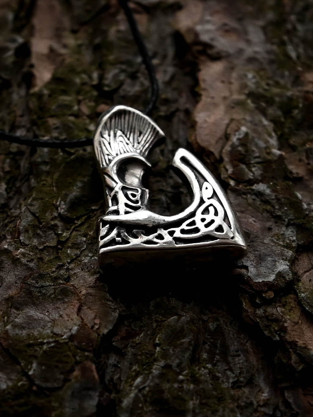 Viking Axe with Patterns, Sterling Silver 925 — Viking Symbol Pendant