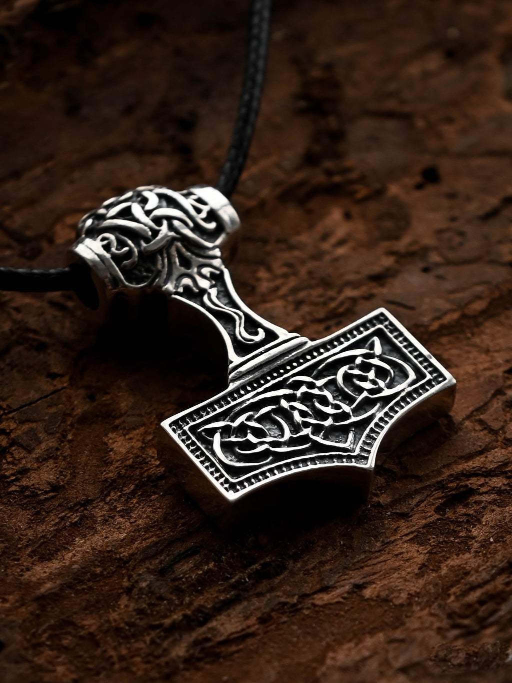 Thor's Hammer (Mjolnir) Amulet, Sterling Silver 925 — Viking Symbol Pendant