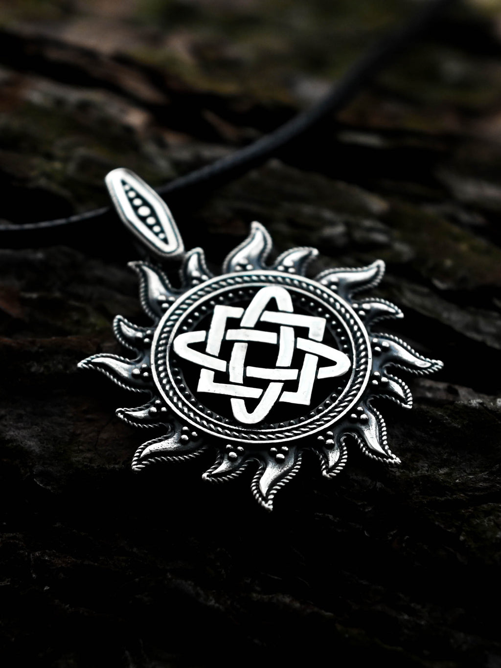 Star of Lada in Sun Amulet, Sterling Silver 925 — Slavic, Viking & Norse Pendant
