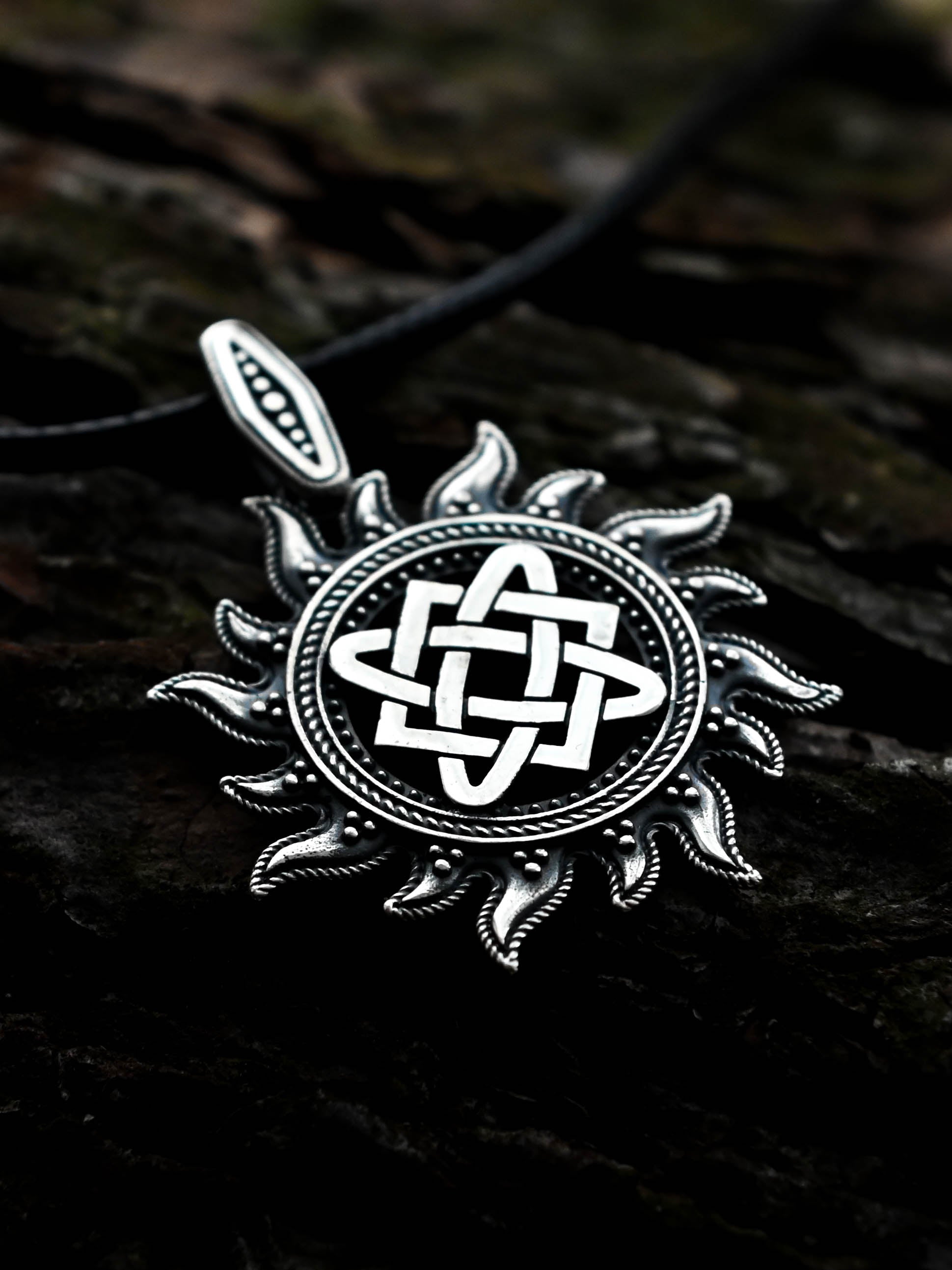 Star of Lada in Sun Amulet, Sterling Silver 925 — Slavic, Viking & Norse Pendant