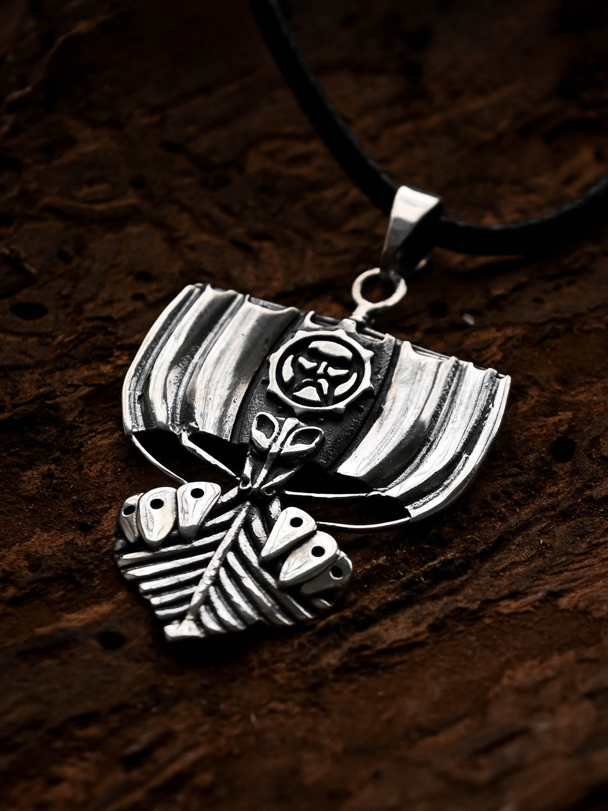 Viking Longship (Drakkar) Amulet, Sterling Silver 925 — Viking Symbol Pendant
