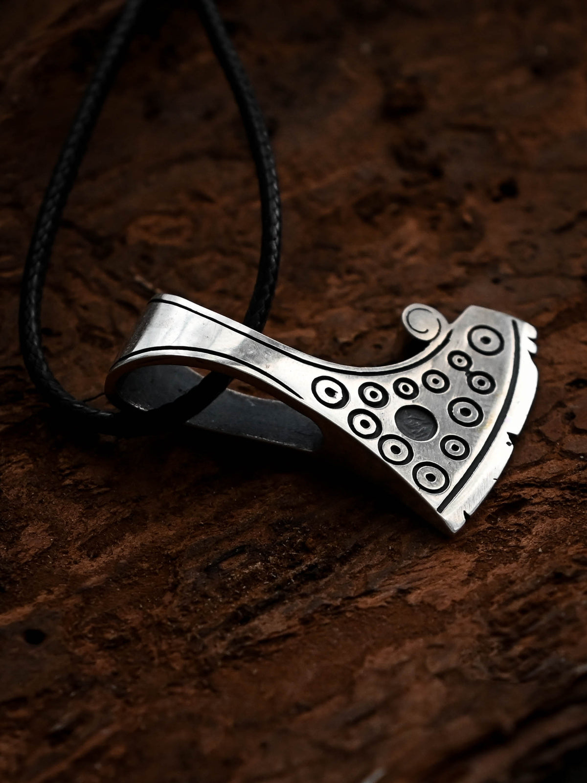 Perun's Axe with Circles, Sterling Silver 925 — Slavic Symbol Pendant