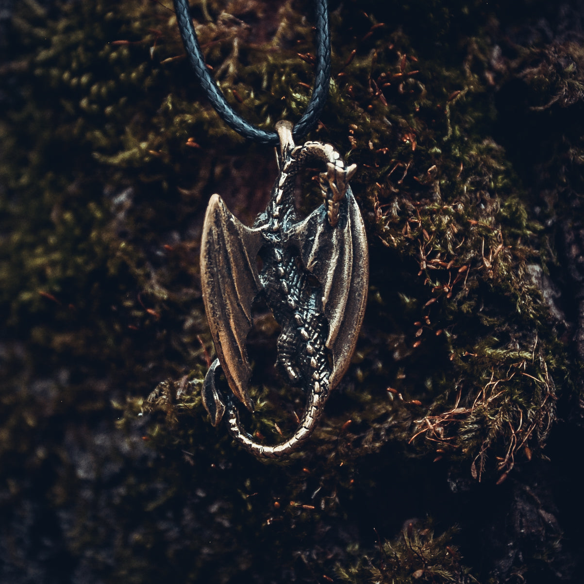 Desert Dragon Amulet, Natural Bronze — Viking & Norse Symbol Pendant