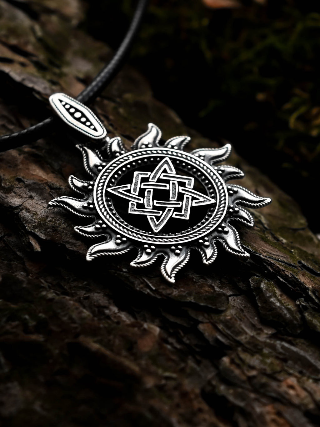 Star of Rus in Sun Amulet, Sterling Silver 925 — Slavic, Viking & Norse Pendant