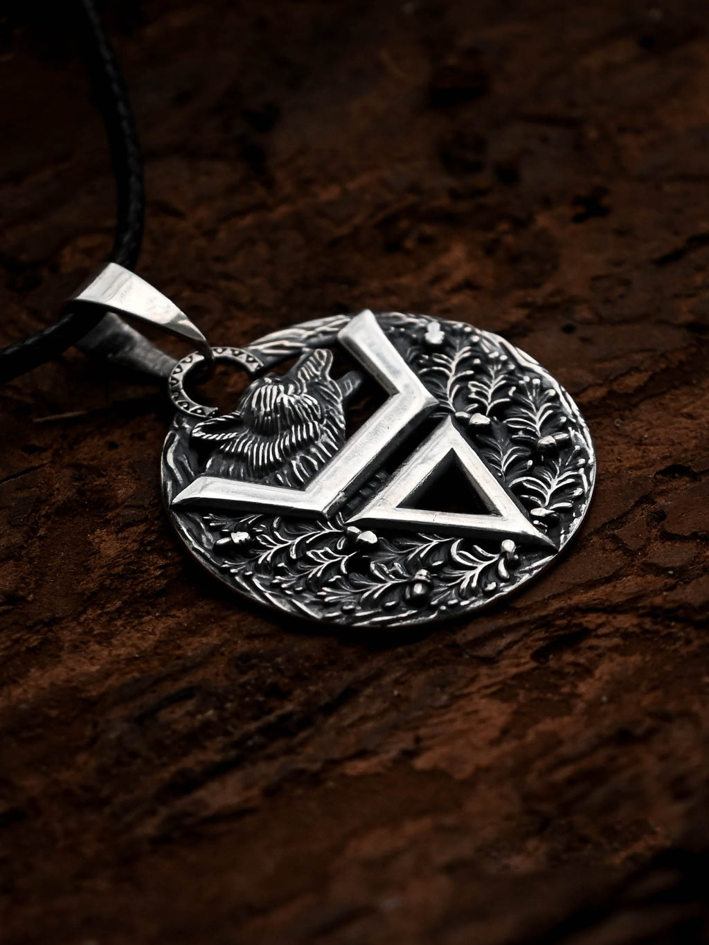 Symbol of Veles with Bear, Sterling Silver 925 — Slavic Symbol Pendant