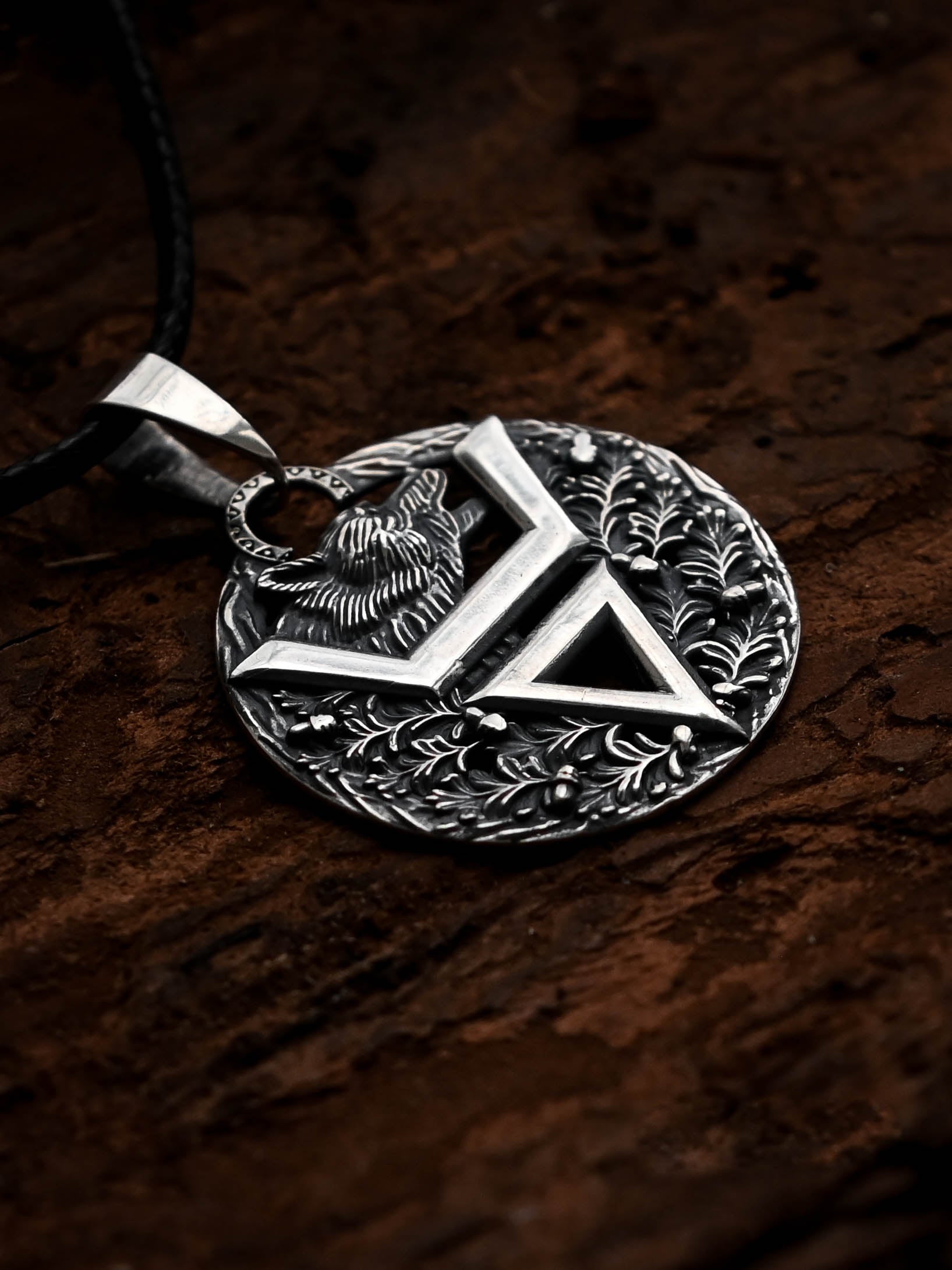 Symbol of Veles with Bear, Sterling Silver 925 — Slavic Symbol Pendant