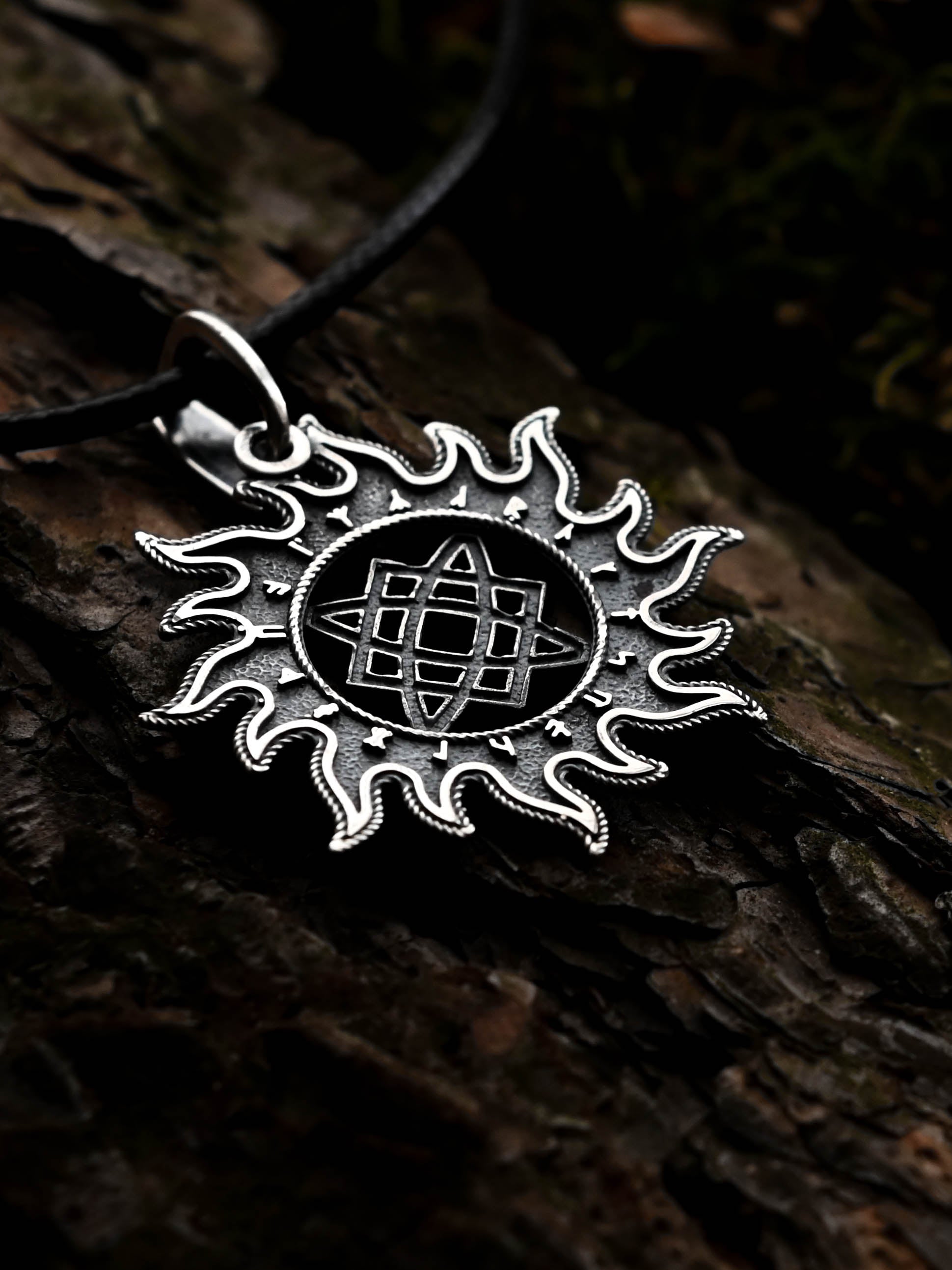 Star of Rus in Sun Amulet, Sterling Silver 925 — Slavic, Viking & Norse Pendant